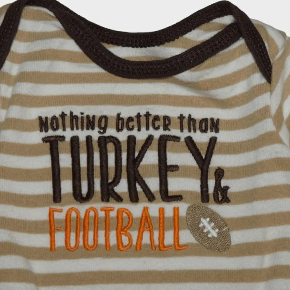 Carter's Thanksgiving Football Long Sleeve Cotton Outfit Set Size 3M